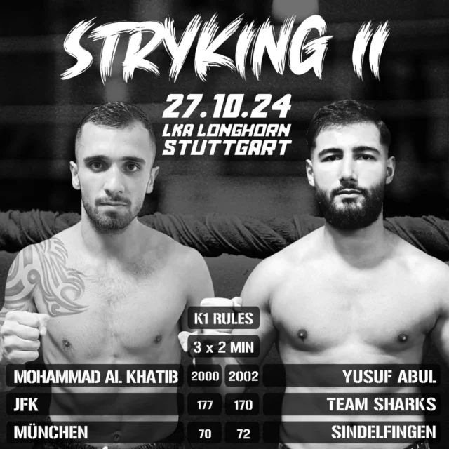 Am 27.10 steigt Yusuf Abul @enosevn nach einer langen Pause in den Ring 💥 WE ARE READY TO FIGHT

#kickboxing #fighter #k1kickboxing #sindelfingen #stuttgart #07031