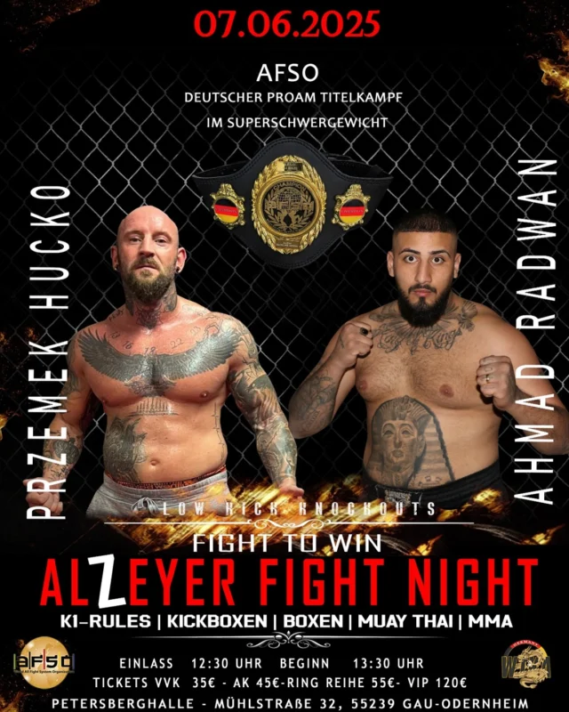 💥 NEXT STOP AFSO TITLE FIGHT💥
Am 07.06 steigt Ahmad Radwan @acho_584 wieder in den Ring. Diesmal geht es um den German Champion Gürtel der AFSO.
We are Ready !

#titlefight #kickboxing #k1kickboxing #fighter #martialart #sindelfingen #böblingen